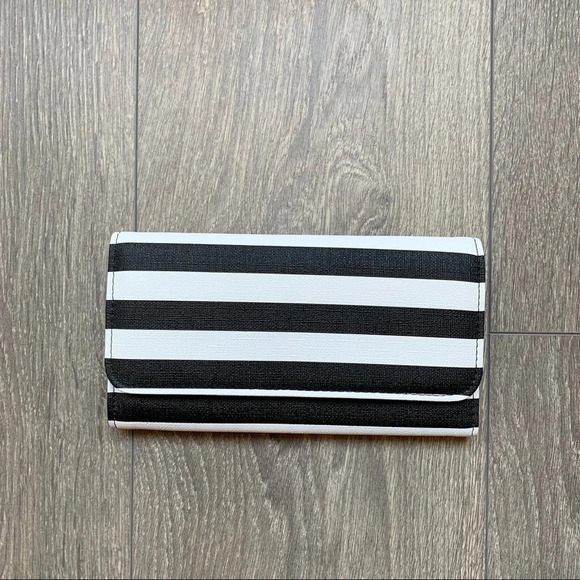 Kut From The  Kloth Slim Striped Wallet Black White - Picture 4 of 15